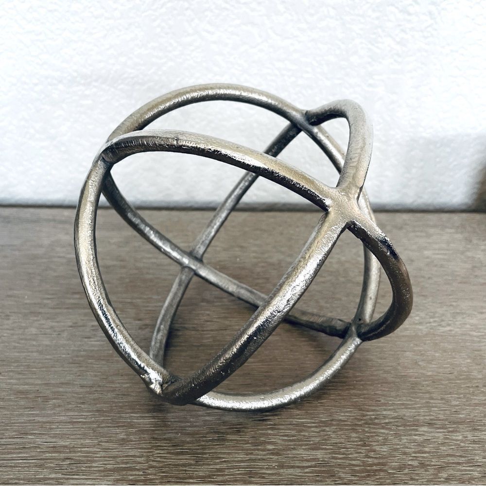 Silver Orb Sphere Decor